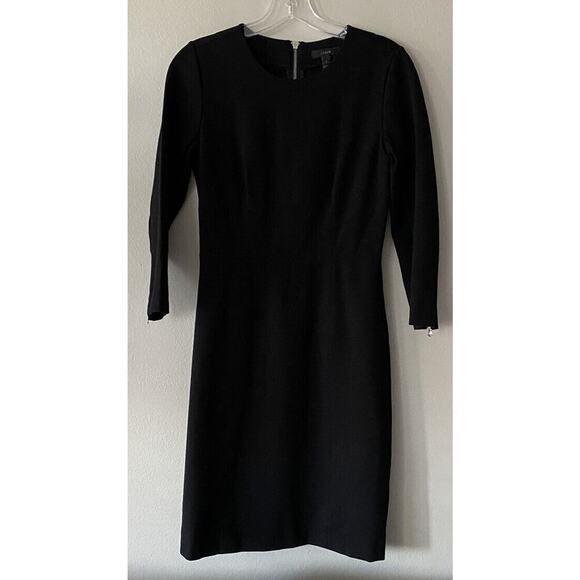 J. Crew Women’s Size 2 Structured Knit Ponte Sheath Black Dress Work Career - Picture 1 of 7